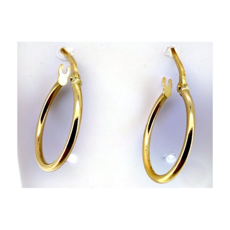 Pendientes liso de oro 18k